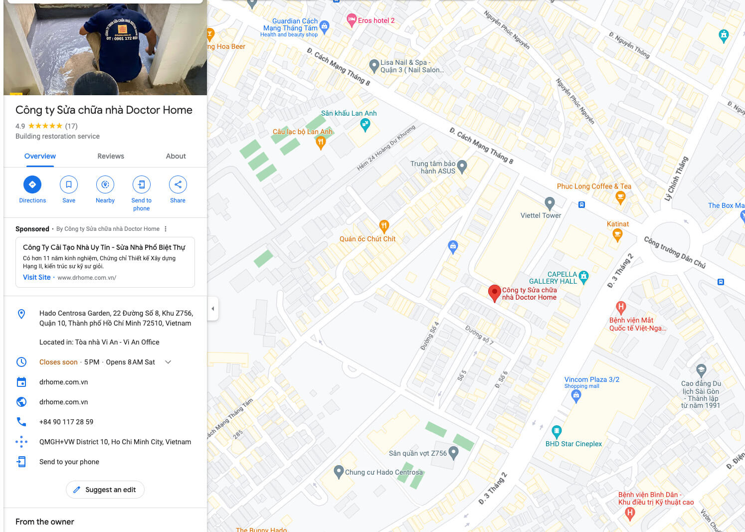 Google Map Cong ty Sua chua nha Dr. Home